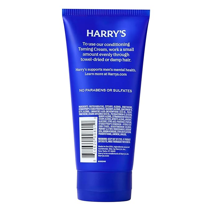 Harry's Hair Taming Cream, Lightweight Hair Styling Cream with Natural Finish, 5.1 Fl Oz, 3 Pack
