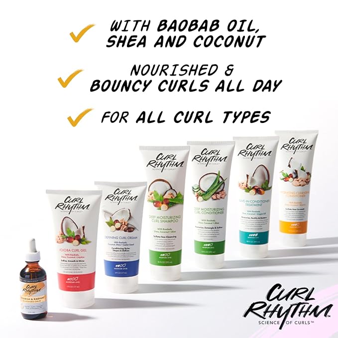 Defining Curl Cream - Hair Moisturizer for Curly Hair - Styling Cream for Frizz Control, Bounce, and Shine - Sulfate Free - 4 pc