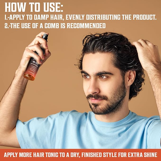 Viking Revolution Hair Tonic Men (12.7oz) - Hair Spray for Men with Sandalwood Scent - Texture Spray with Rosemary, Argan Oil, and Witch Hazel - Light Hold and Low Shine for Styling and Grooming