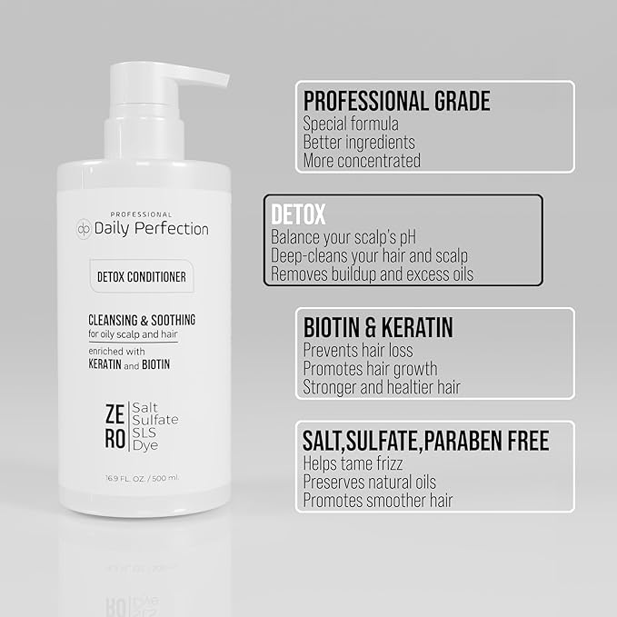 (dp) Detox Conditioner – Hydrate, Clarify & Remove Buildup, Oil & Impurities – Clean + Salon-Grade Formula with Biotin & Keratin