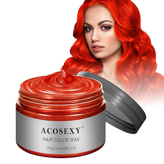 Red Hair Spray,Temporary Hair Color Wax Dye,Hair Color Spray Wax, Natural Hair Coloring Wax Material Disposable Hair Styling Clays Ash for Cosplay,Party,Masquerade, Halloween.etc (Red, 1 Pack)