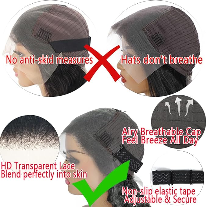 20 Inch Straight Wigs Human Hair 200 Density 13x6 HD Lace Front Wigs Human Hair Pre Plucked Glueless Wig with Baby Hair Straight Lace Front Wigs for Women