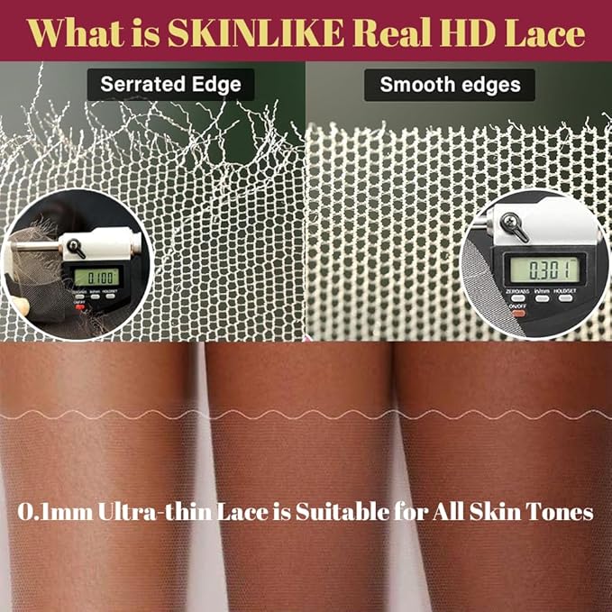 250 Density 13x6 SKINLIKE Real HD Lace Front Wigs Human hair 0.10mm Ultra-thin Invisible HD Lace Front Wigs Straight Lace Front Wigs Pre Plucked for Women 24 Inch