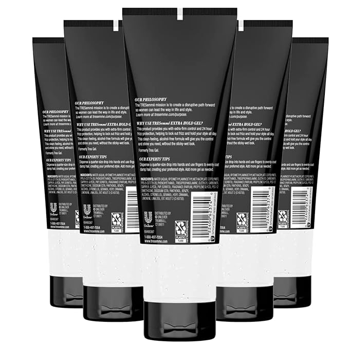 TRESemme Hair Gel with Vitamin B, Extra Hold Hair Gel, Protect Hair from Damaging Hair Dryer, Styling Tools & Appliances, Volumizing Hair Products with Frizz Control, 5 Tubes - 9 Oz. Ea.
