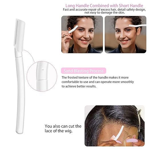 Wig Accessory Essentials Kit Lace Front Wig Glue & Remover, Wig Caps, Elastic Band, Hair Wax Stick, Edge Control, Edge Brush, Hair Shear Dermaplanning Razor Tool and Edge Scarf - 10PCS