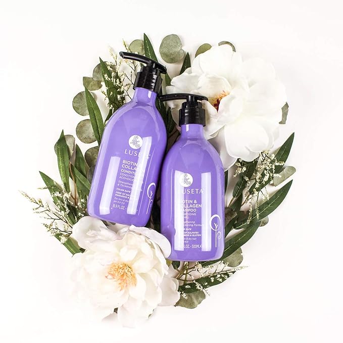 Biotin & Collagen Shampoo Conditioner Set,Thicking Shampoo for Hair Loss & Fast Hair Growth, Sulfate & Paraben Free, Keratin & Color Safe, 2×16.9oz