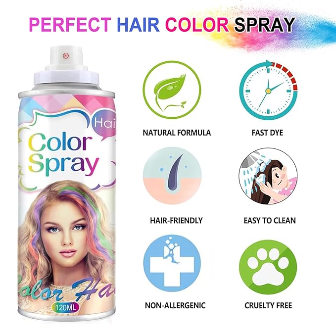 Green Hair Spray, Temporary Hair Color Spray for Kids and Women, Washable Hair Color Dye, Natural Hair Strong Style Coloring Gel Cream for Party,Hollowen,Cosplay, Festivals