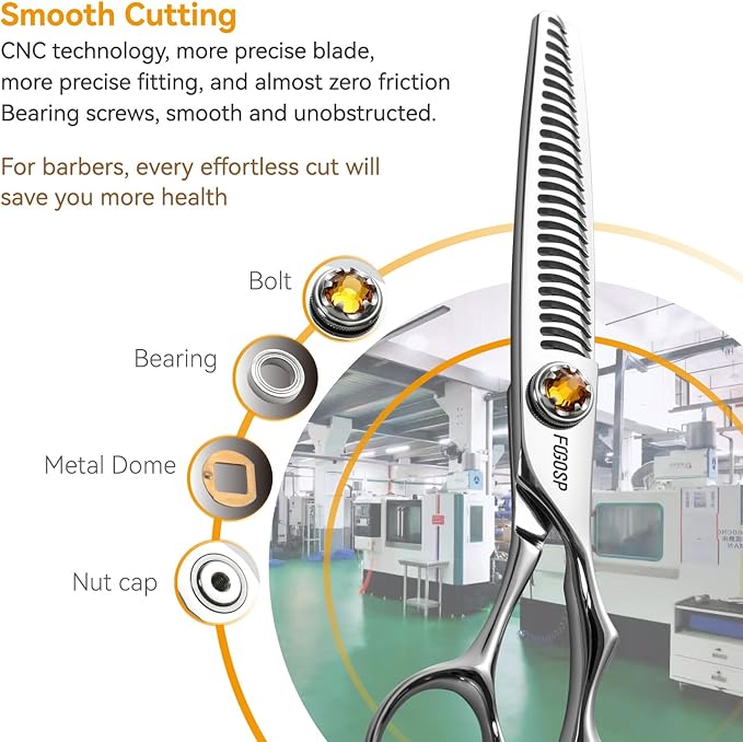 Thinning Shears for Hair Cutting Extremely Sharp Japan VG10 Steel Hairdressing Scissors for Barbers Salon Stylists CNC Craftsmanship Smoothing Cut Barber Scissors for Women Men (Blending Shear)