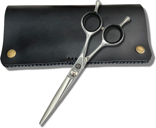 Saki Shears Odachi 5.5" Hair Cutting Scissors/Shears - Straight Handles - Dual Tangs - Zero Offset - Lightweight Hair Scissors for Professionals - Japanese 440C Steel - For Barbers and Hairdressers