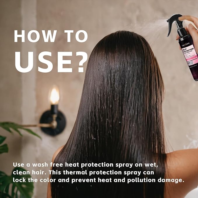 Lanthome Heat Protection Leave-In Treatment Spray Heat Protection 450°F Heat Protect Spray For Damage Repair & Protection from Heat Damage,Color Sealing for Color Treated Hair 200mL/7.054fl.Oz
