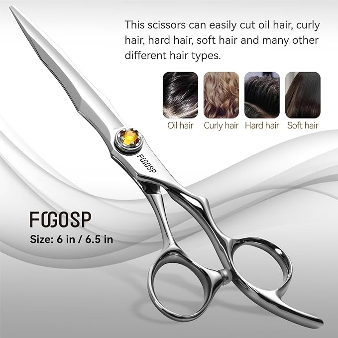 6" Professional Hair Shears Set Japanese VG10 Stainless Steel Sharp CNC Scissors Lightweight Smooth Cutting Barbers Straight and Thinning Scissors Kit for Salon Professionals