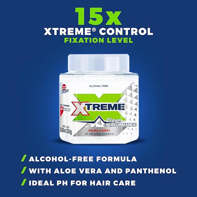 Xtreme Performance Clear Styling Hair Gel with Aloe Vera, 8.82 oz Jar (Pack of 12)