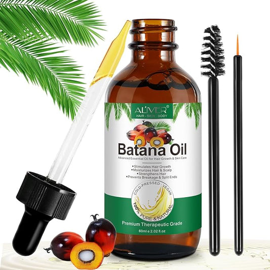 100% Cold-Pressed Batana Oil – Pure Hair Growth & Repair Oil, 60 ml | Natural & Chemical-Free Deep Nourishing Treatment for Scalp, Split Ends & Dry Hair