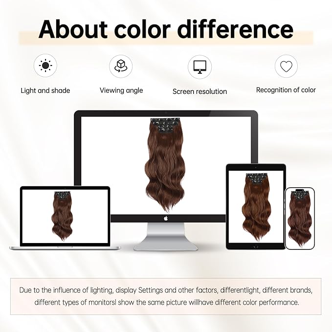Vigorous Clip in Hair Extensions 4Pcs Mocha mix Brown Copper Long Wavy Hair Extensions Clip Ins 20Inch Soft and Natural Synthetic Hairpieces for Women