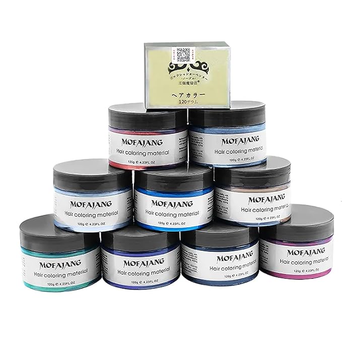 Temporary Hair Color Wax,Hair Spray Color, Hair Wax Color 4.23 oz, Easy Washout Temporary Hair Dye for Halloween,Cosplay, Party (White, 4.23)