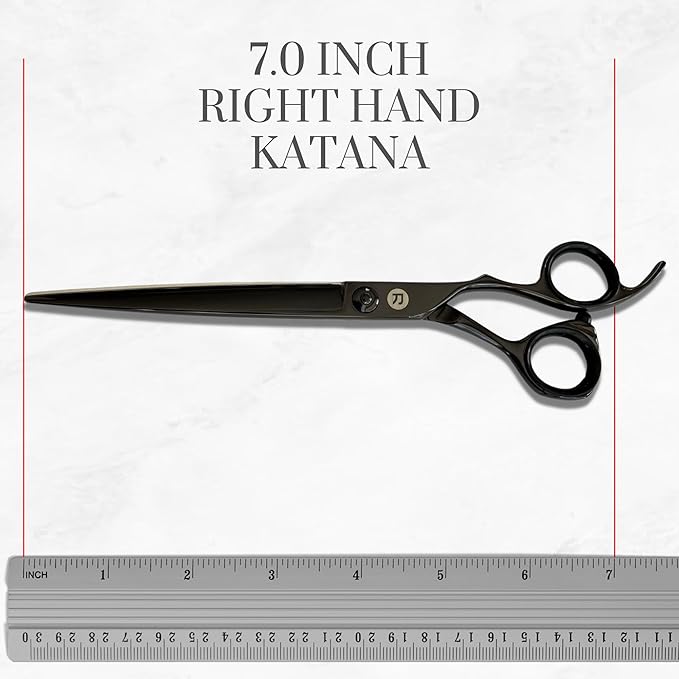 Saki Shears 7 Inch Katana Hair Cutting Scissors for Professionals - 440C Steel With Black Titanium Finish (7" Hair Cutting Shears)