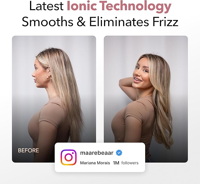 SRILabs DryQ ‘Smart’ Hair Dryer – Super Lightweight, Foldable – Powerful, Quiet Motor – Infrared & Ionic Technology – 3 Magnetic Attachments – Heat Control with Locking Switch