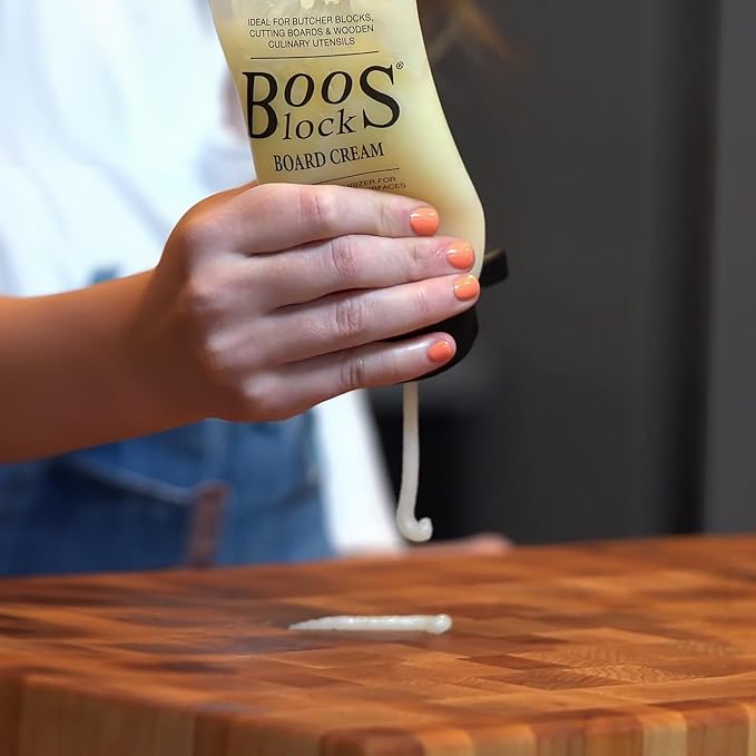 John Boos Block All-Natural Board Cream for Butcher Blocks and Cutting Boards, 5 oz - Wood Conditioner & Sealer for Maintenance and Protection, Safe Formula with Beeswax & Mineral Oil