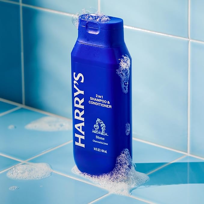 Harry's Men's 2 in 1 Shampoo and Conditioner for All Hair Types - New Stone Scent - (3 Pack) 14 fl oz - No Parabens or Sulfates
