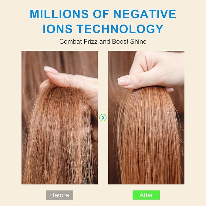 Travel Size Hair Dryer Dual Voltage Hair Styler, 110-240V 2 Inch Oval Jet Brush, Blow Dryer with Universal Adapter for Worldwide Use