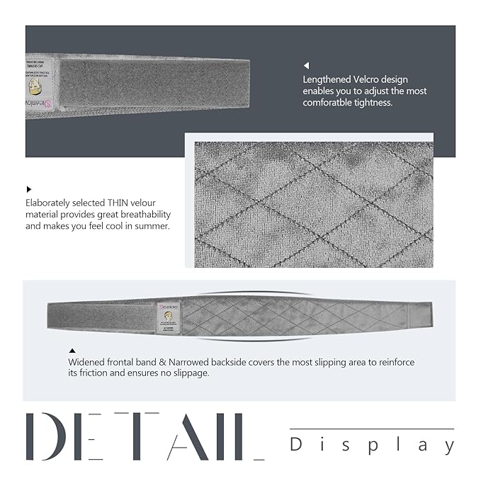 Dreamlover Wig Grip Bands for Keeping Wigs in Place, Wig Grip Headband, Grey, 2 Pieces