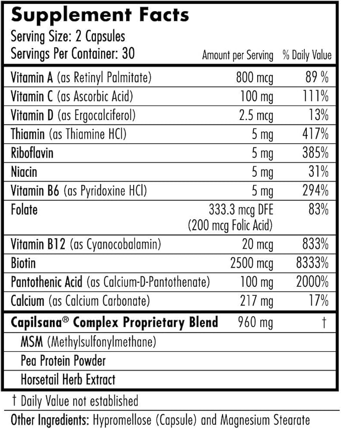 Hairfinity Hair Vitamins - Scientifically Formulated with Biotin, Amino Acids, and a Vitamin Supplement That Helps Support Hair Growth - Vegan - 120 Veggie Capsules (2 Month Supply)