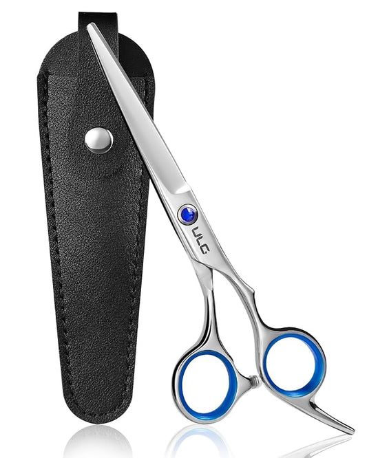 ULG Hair Cutting Scissors, Professional Hair Scissors 6.5 inch Right-Hand Razor Edge Barber Shears with Leather Case Salon Hair Cutting Shears Made of Japanese Stainless Steel, Hand Sharpened