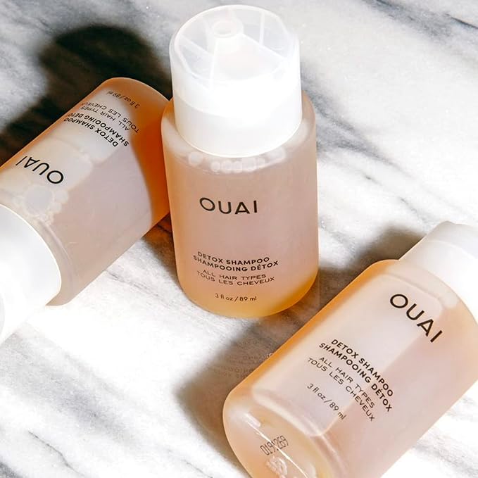 OUAI Detox Shampoo Travel Size - Clarifying Shampoo for Build Up, Dirt, Oil, Product and Hard Water - Apple Cider Vinegar & Keratin for Clean, Refreshed Hair - Sulfate-Free Hair Care (3 oz)