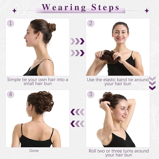 BARSDAR 2 PCS Messy Bun Hair Pieces - Elastic Blonde Messy Hair Bun Scrunchies Extensions for Women - Synthetic Thick Fluffy Updo Chignons Hairpieces - Light Ash Blonde & Bleach Highlights