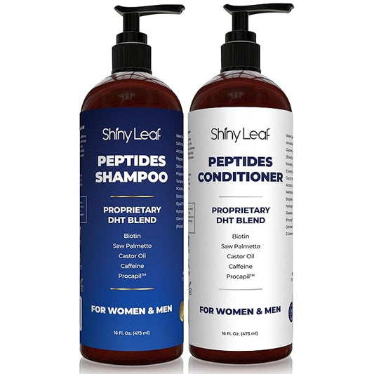 Anti-Thinning Peptide Shampoo and Conditioner – Sulfate Free Thickening Hair Fromula with Biotin, Caffeine & Saw Palmetto for Women & Men, Safe for Color-Treated And All Hair Types, 16 fl.oz Each