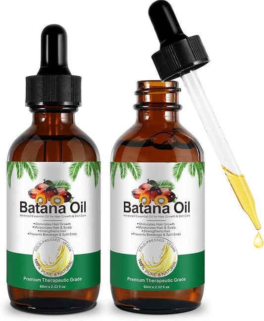 2 Bottles Batana Oil for Hair Growth, Pure Natural Batana Oil for Damaged Hair Repair, Strengthen and Nourish