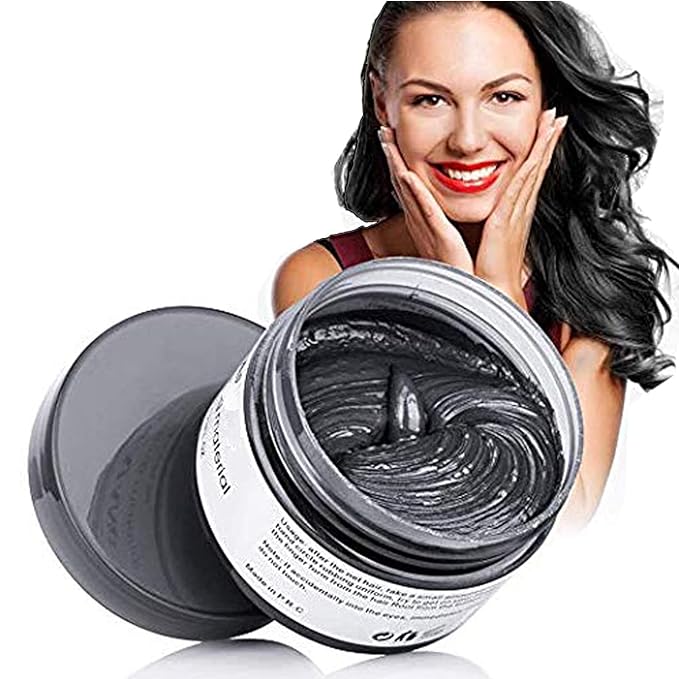 Black Hair Spray,Temporary Hair Color Dye,Hair Color Spray Wax, Natural Hair Coloring Wax Material Disposable Hair Styling Clays Ash for Cosplay,Party,Masquerade, Halloween.etc (Black, 1 Pack)