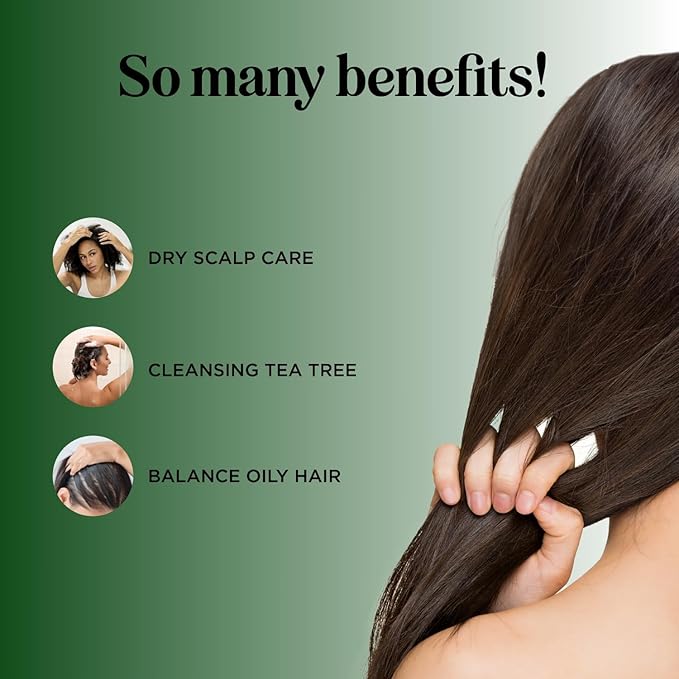 Tea Tree Shampoo and Conditioner Set - Sulfate Free Clarifying Shampoo and Conditioner for Oily Hair & Scalp Care with Australian Tea Tree Oil - Complete Dry Scalp Treatment for Build Up (25 Fl Oz)