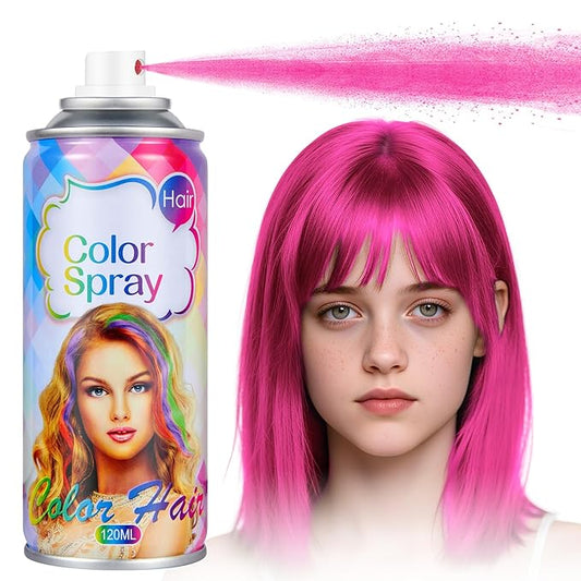 Acomler Pink Hair Spray Temporary Hair Color Spray for Kids Women Men, One-Day Hair Color Wax, Washable Temporary Hair Dye for Cosplay, Party, Christmas, Halloween, Crazy Hair Day (Pink, 4.06oz)