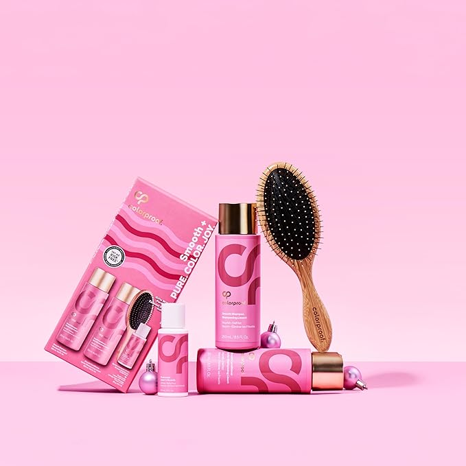 Colorproof Never Fade Away Volume Gift Set: 8.5oz Volume Shampoo and Conditioner + 2oz Plush Locks Leave-in + Detangling Brush