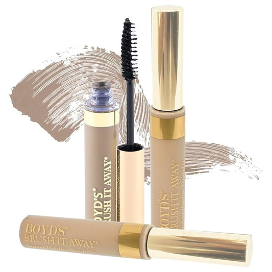 Boyd’s Brush It Away | Grey Hair Root Touch Up for Women & Men | Temporary Hair Color Mascara | Quick-Dry Water-Resistant Concealing Formula | Blonde, 3-Pack
