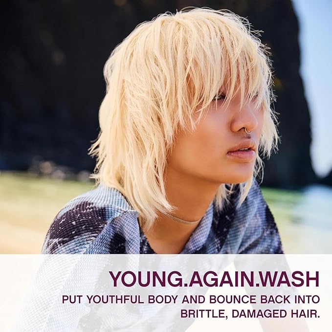 KEVIN.MURPHY YOUNG.AGAIN.WASH - Moisturising Shampoo - For Dry, Damaged & Brittle Hair - Hair Repair & Hydration - Amino Acids & Lotus Flower Extract - Sulphate & Paraben Free - 1 L / 33.8 fl oz