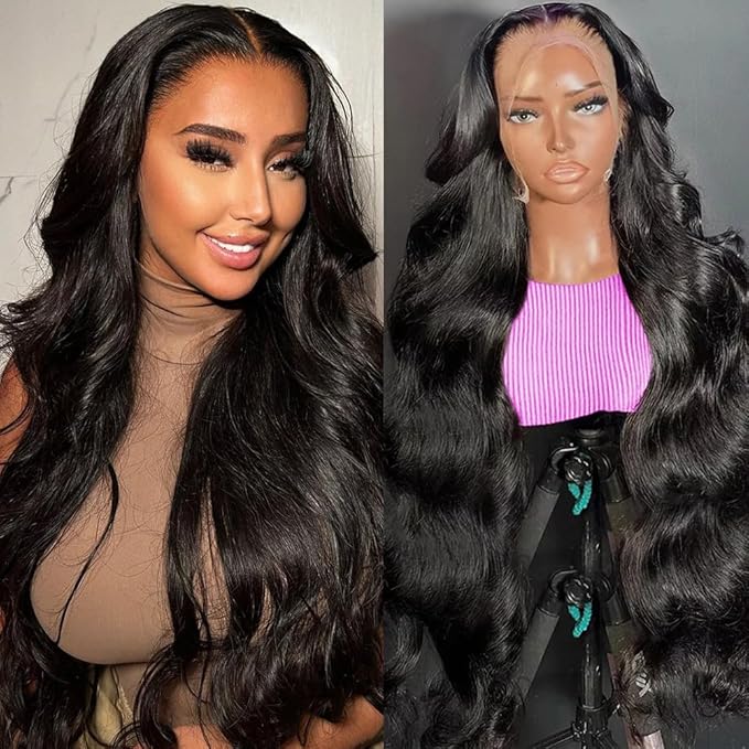 24 Inch 13x6 Lace Front Wigs Human Hair 200% Density Body Wave Wig Pre Plucked Glueless Wig 100% Brazilian Virgin Human Hair with Baby Hair Wigs for Women