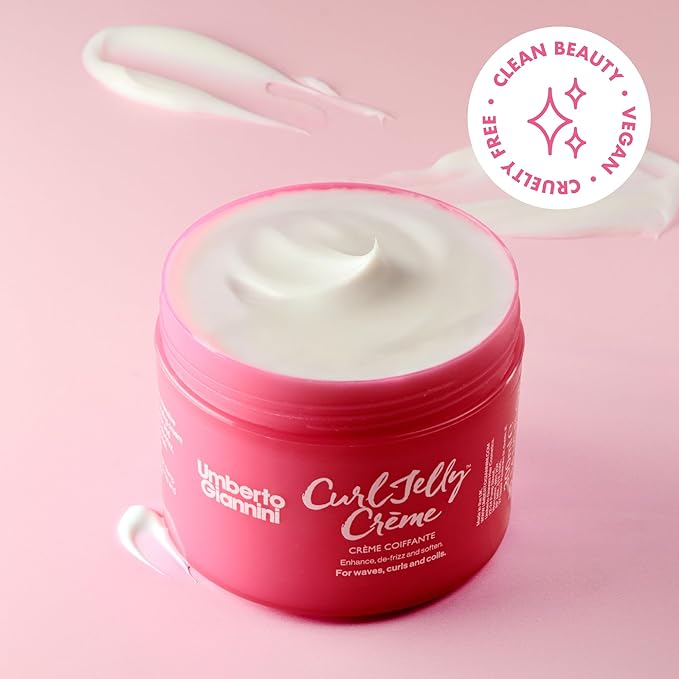 Umberto Giannini Curl Jelly Dream Duo - Curl Scrunching Jelly & Creme - Curl Cream & Gel for Defined, Healthy, Bouncy Curls, Coils & Waves