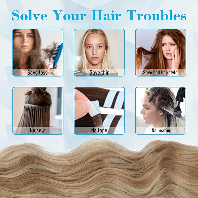 Vigorous Clip in Hair Extensions 4PCS Blonde mix Bleach Blonde Long Wavy Hairpieces 24Inch Hair Extensions Clip Ins Soft Synthetic Hairpieces for Women