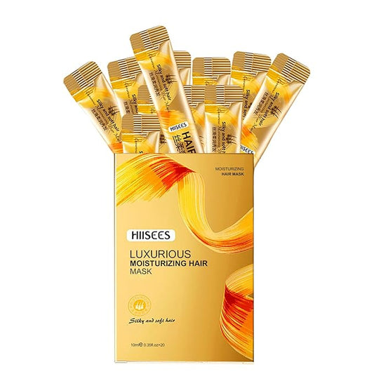 20PCS Mini Hair Mask (10ml Each) – Travel Size Hair Mask for Dry Damaged Hair & Frizzy Hair, Infused with Nourishing Serum, All Hair Types, Perfect for Thank You Gifts
