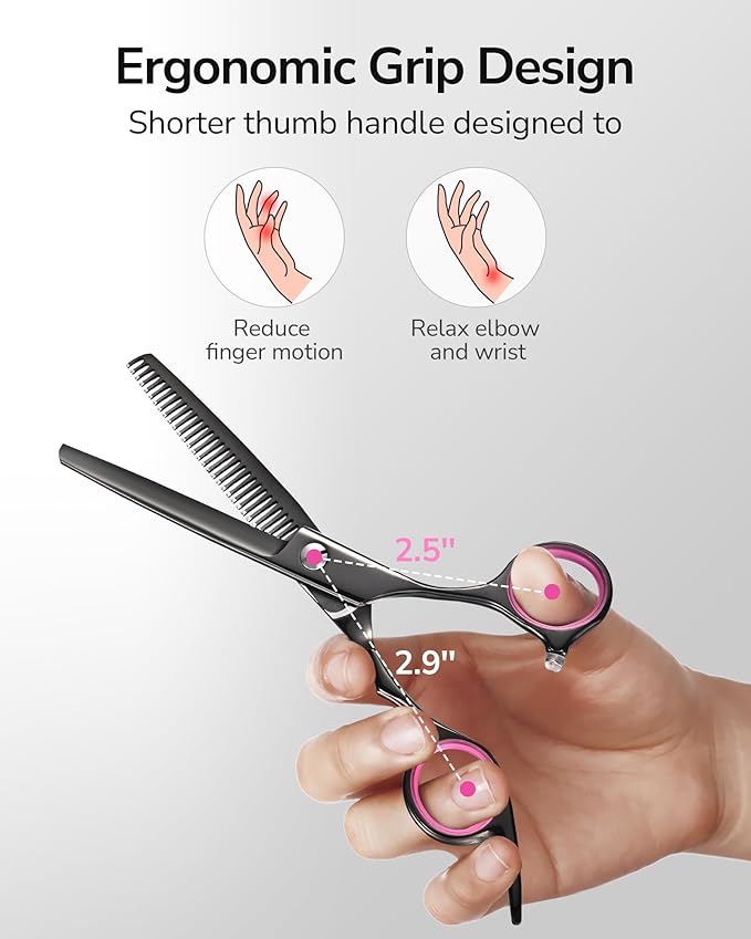 ULG Hair Thinning Scissors Professional Barber’s Texturizing Teeth Shears for Hairdressing, Salon and Home Use Thinning Shears for Hair Cutting, Made of Japanese Stainless Steel, 6.5 inch