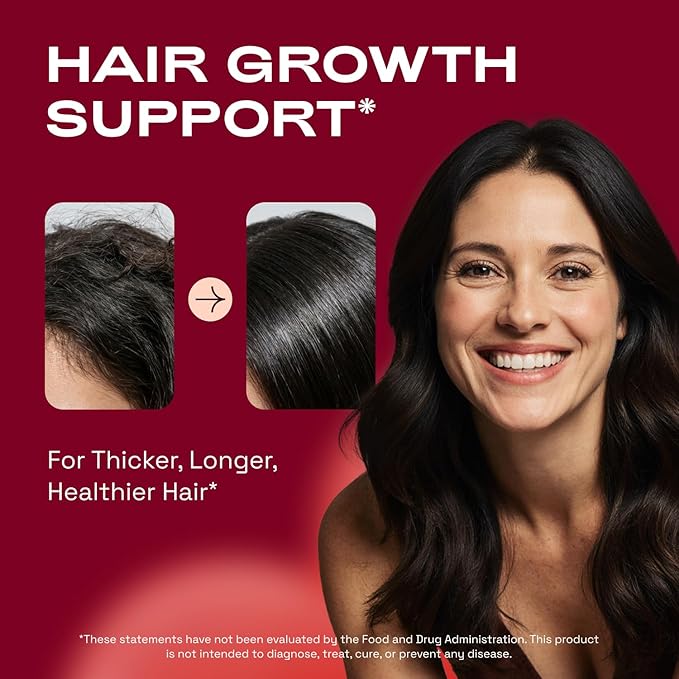 Hair Skin and Nails Vitamins – Biotin | Hyaluronic Acid | Calcium AKG | MSM | Vitamin C & Vitamin D3 K2 – Hair Vitamins for Women – Promotes Shiny Hair & Radiant Skin – 90 Capsules (1 Pack)