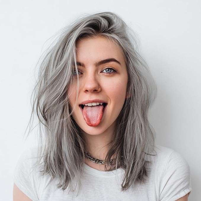 Gray Hair Spray Color Temporary, Silver Hair Color Spray 1-Day Hair Dye Colored for Kids Women Men, Grey Hair Wax Color Washable, Hair Paint Halloween Fast-Drying 4.06 Fl Oz