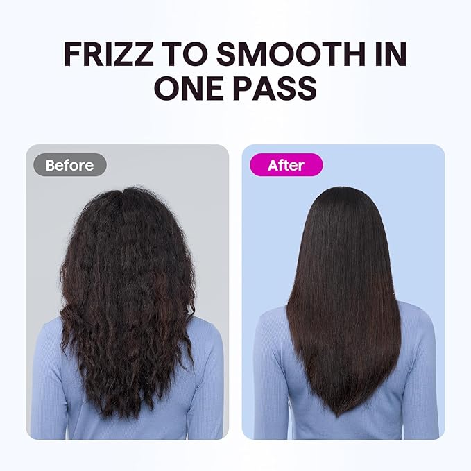 Wavytalk Wet to Straight Hair Straightener, Titanium 1.75 Inch Vent Sesh Wide Flat Iron, Straightener for Damp or Dry Hair with Dual Voltage Leave Silky & Smooth, Black