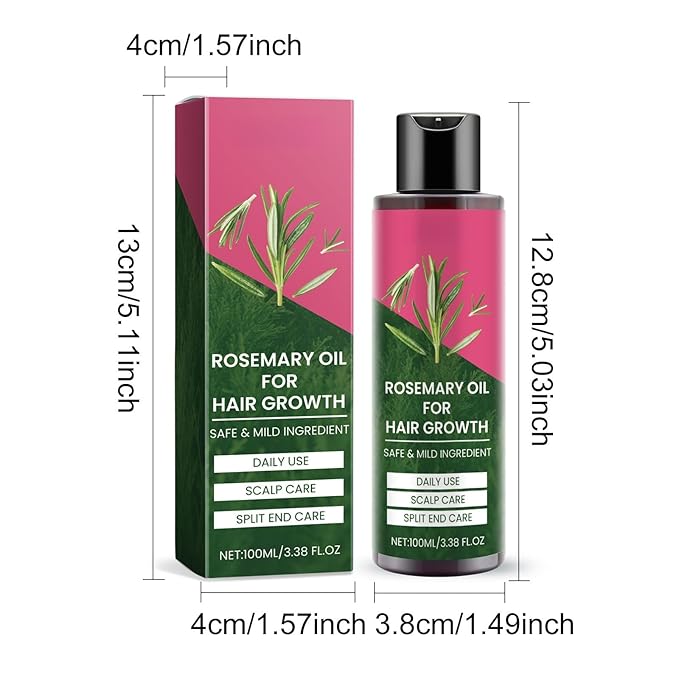 | Biotin | Hair Growth Supplement | Skin Care | Rosemary Hair Growth Essential Oil Promotes Healthy and Nourishing Hair Growth, Tough Hair Essential Oil Hair， (3.38 Fl Oz)
