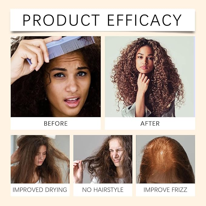 Coconut Oil Curl Defining Cream, Coconut Curling Cream for Enhances Wavy Hair and Curly Hair, Anti-Frizz Curl Cream Hydrating Hair Mask to Define All Curly Types & Hair Textures