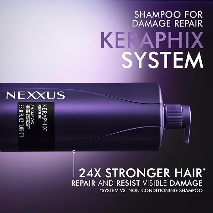 Nexxus KERAPHIX Shampoo for Damaged Repair Hair Powered by KRT Keratin Resistance Therapy with Liquid Crystal Amino Acids 33.8 fl oz