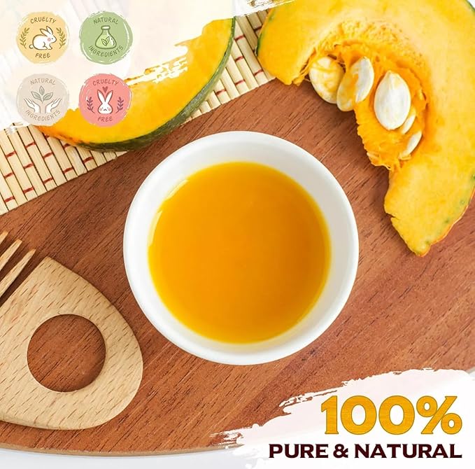 100ML USDA Organic Pumpkin Seed Oil - Cold Pressed, 100% Pure for Hair Growth & Skin Care - Nourishing, Hydrating, and Anti-Aging Formula Dry Damaged Hair and Growth - Virgin Cold Pressed & Unrefined