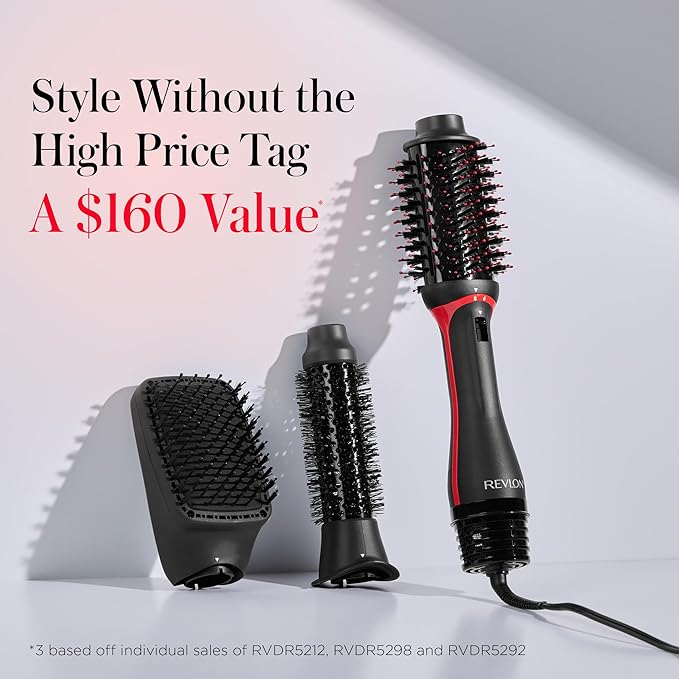 REVLON 3-in-1 Multi-Styler - Dry, Curl, Smooth, Shape and Volumize in One-Step - Blow Dryer Brush, Heated Styler and Hair Straightening Brush in One, Gorgeous Salon Blowouts Without The High Price